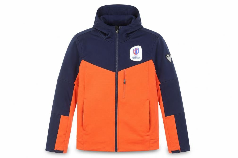Rugby World Cup 2023 Men's Orange Blue Full Zip Hoodie L