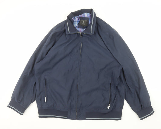 Marks and Spencer Men's Blue XL Bomber Jacket Casual Full Zip Lightweight