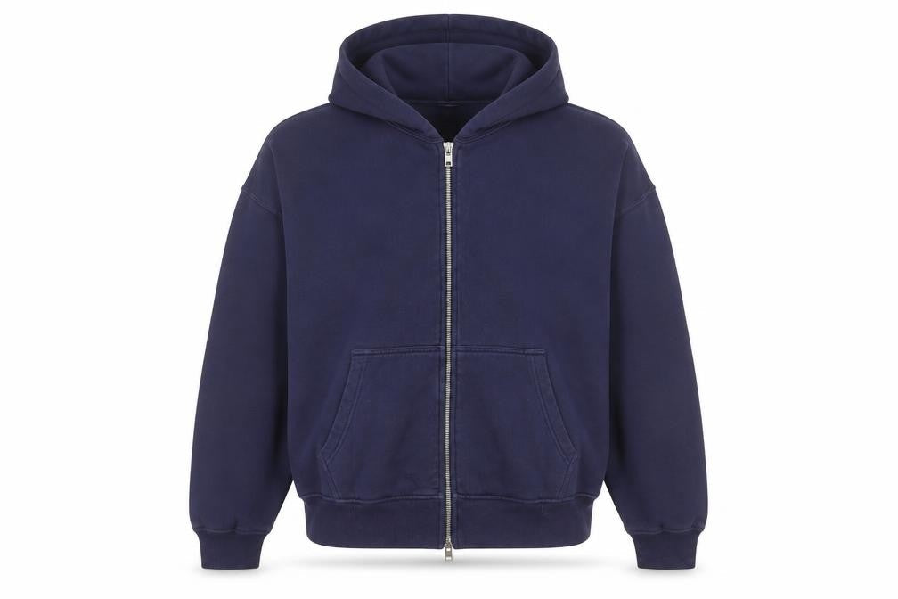 Abercrombie & Fitch Men's Blue Full Zip Hoodie XL Relaxed Fit