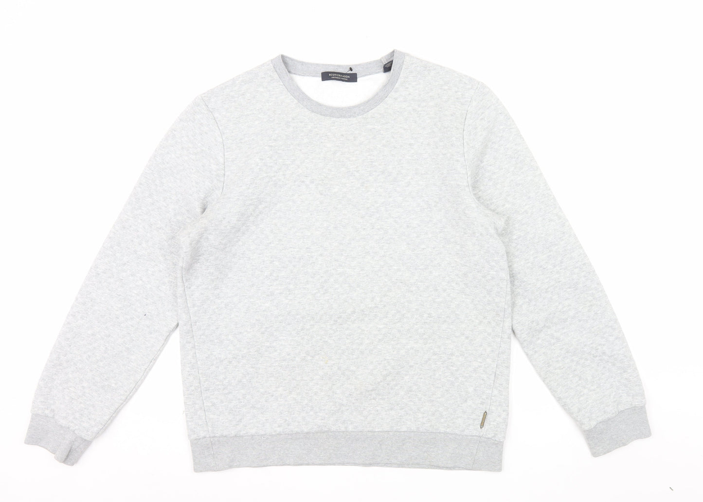 Scotch & Soda Men’s Grey Crew Neck Pullover Sweatshirt L Regular Fit
