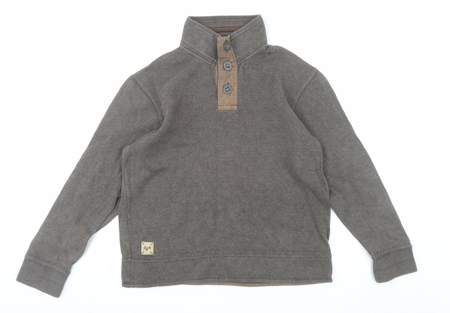 Rocha John Rocha Men’s Brown Cotton Henley Jumper M Casual Knitwear