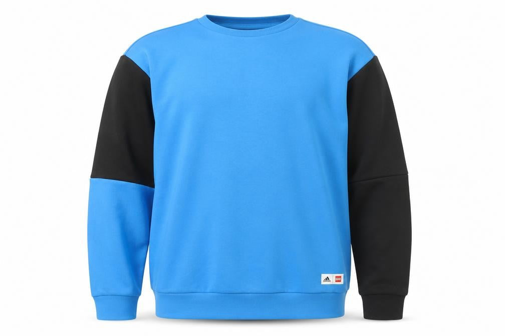 Adidas Teens Blue Black LEGO Graphic Pullover Sweatshirt XL