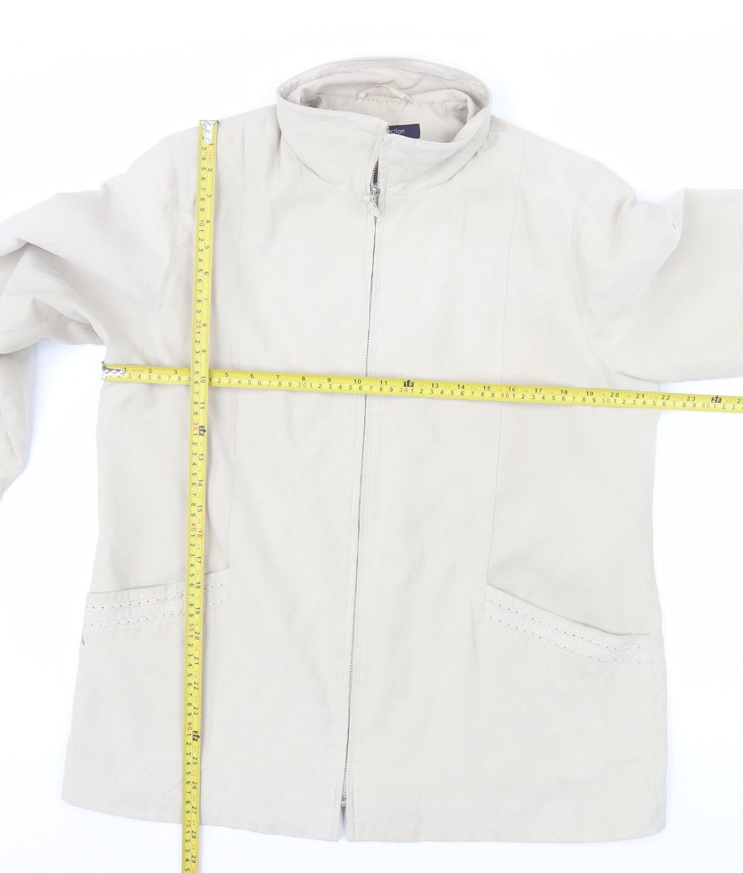 Debenhams Women Beige Size 16 Mid-Length Zip Jacket