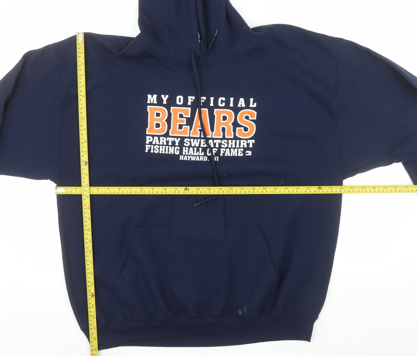 Gildan Men's Blue 2XL Pullover Hoodie Bears Graphic Heavyweight Sweatshirt