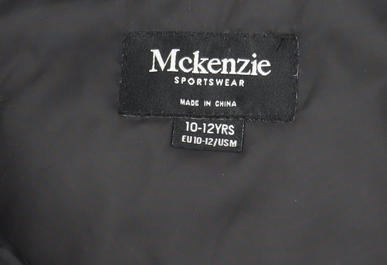 McKenzie Boys Black Hooded Puffer Jacket 10-12 Years Winter Coat
