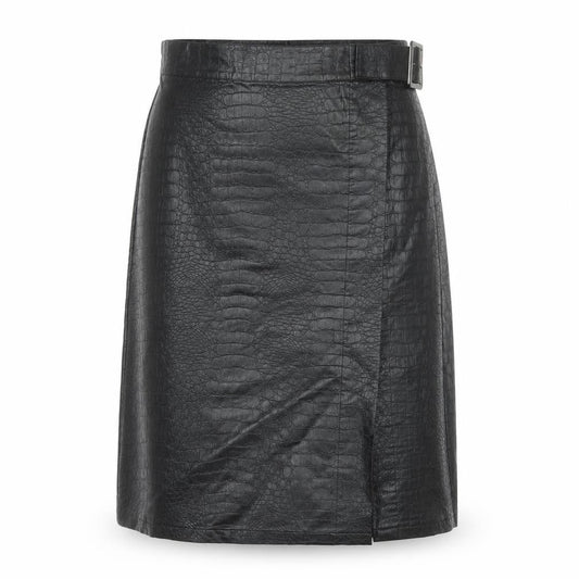 Primark Women’s Black Faux Leather Animal Print Midi Wrap Skirt Size 14