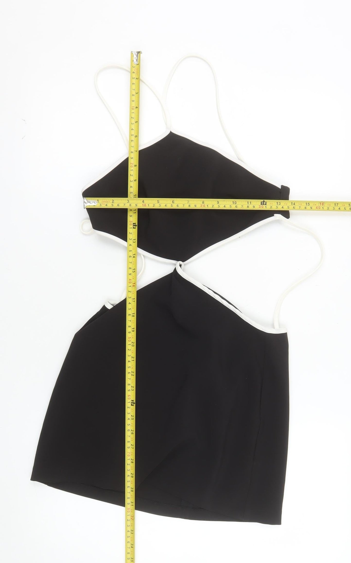 Zara Women Black Halter Bodycon Short Dress Size S