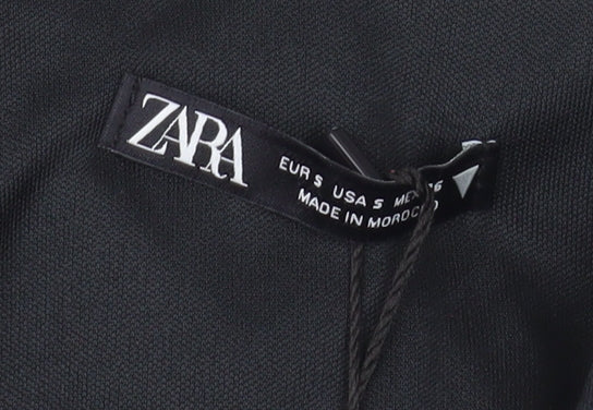 Zara Women Black Halter Bodycon Short Dress Size S