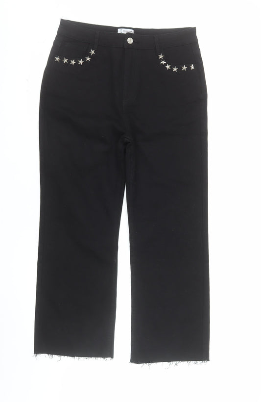 Minueto Women Black 2XL Straight Studded Jeans