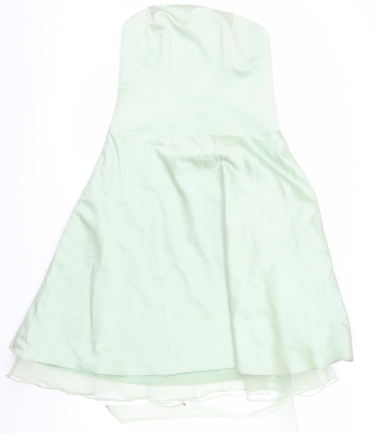 Alfred Angelo Women’s Green Strapless A-Line Chiffon Dress Size 16