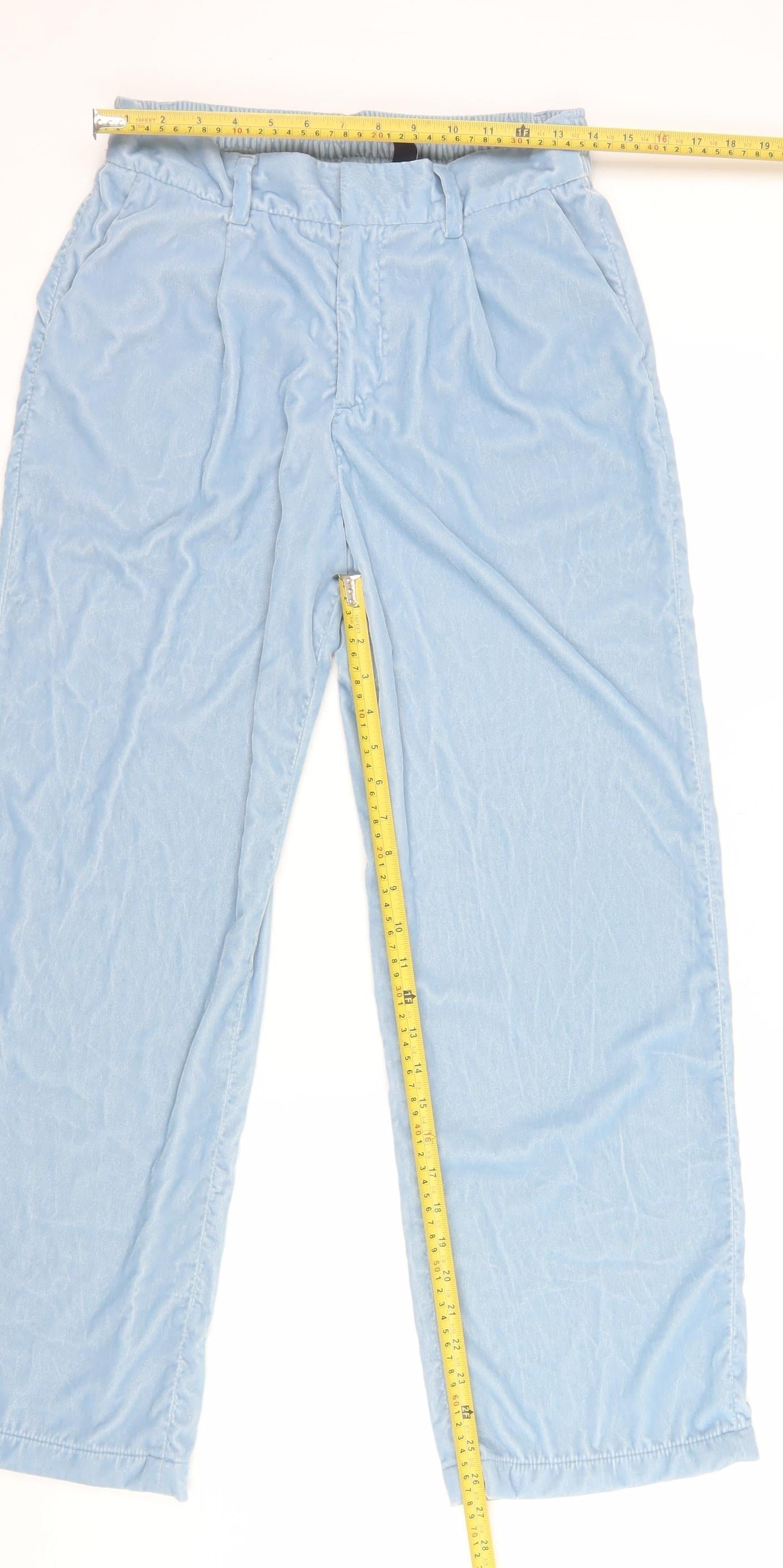 Lands' End Women's Blue Cropped High Rise Trousers Size 10 Petite