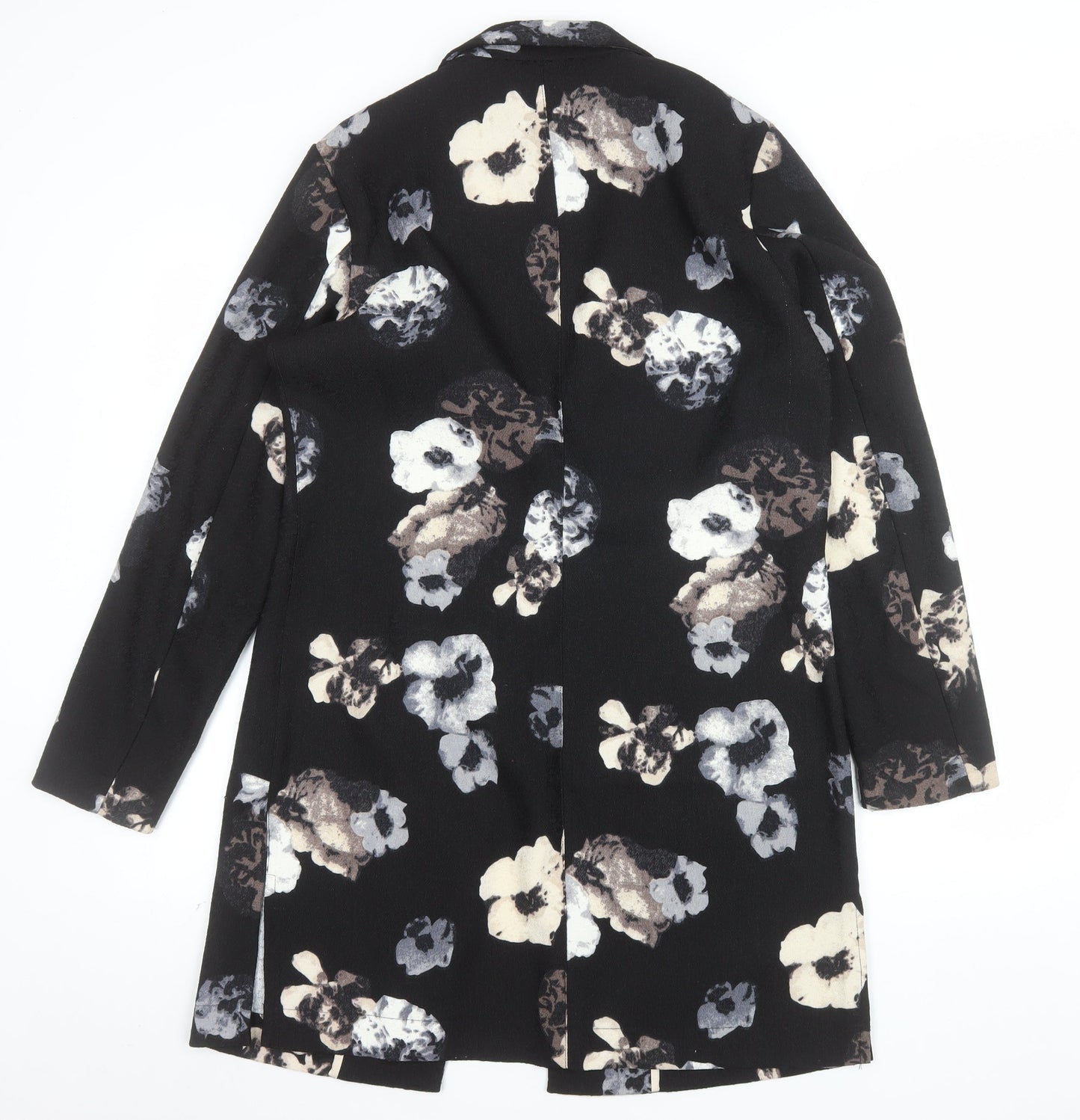 b.young Women's Black Floral Mid-Length Blazer Size 12