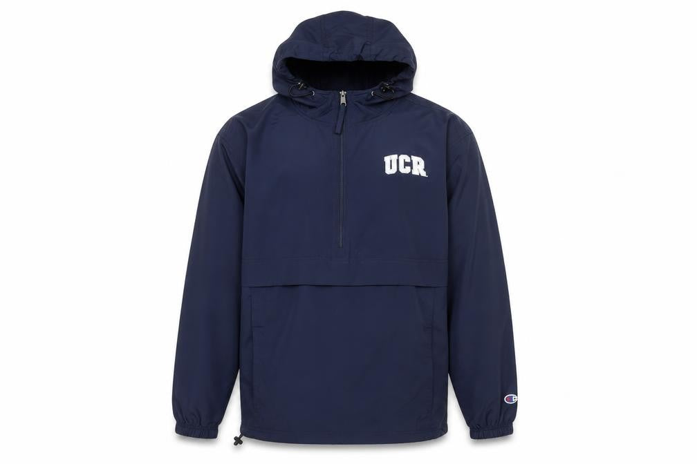 Champion Men’s Blue UCR Hooded Anorak Jacket Size S Windproof