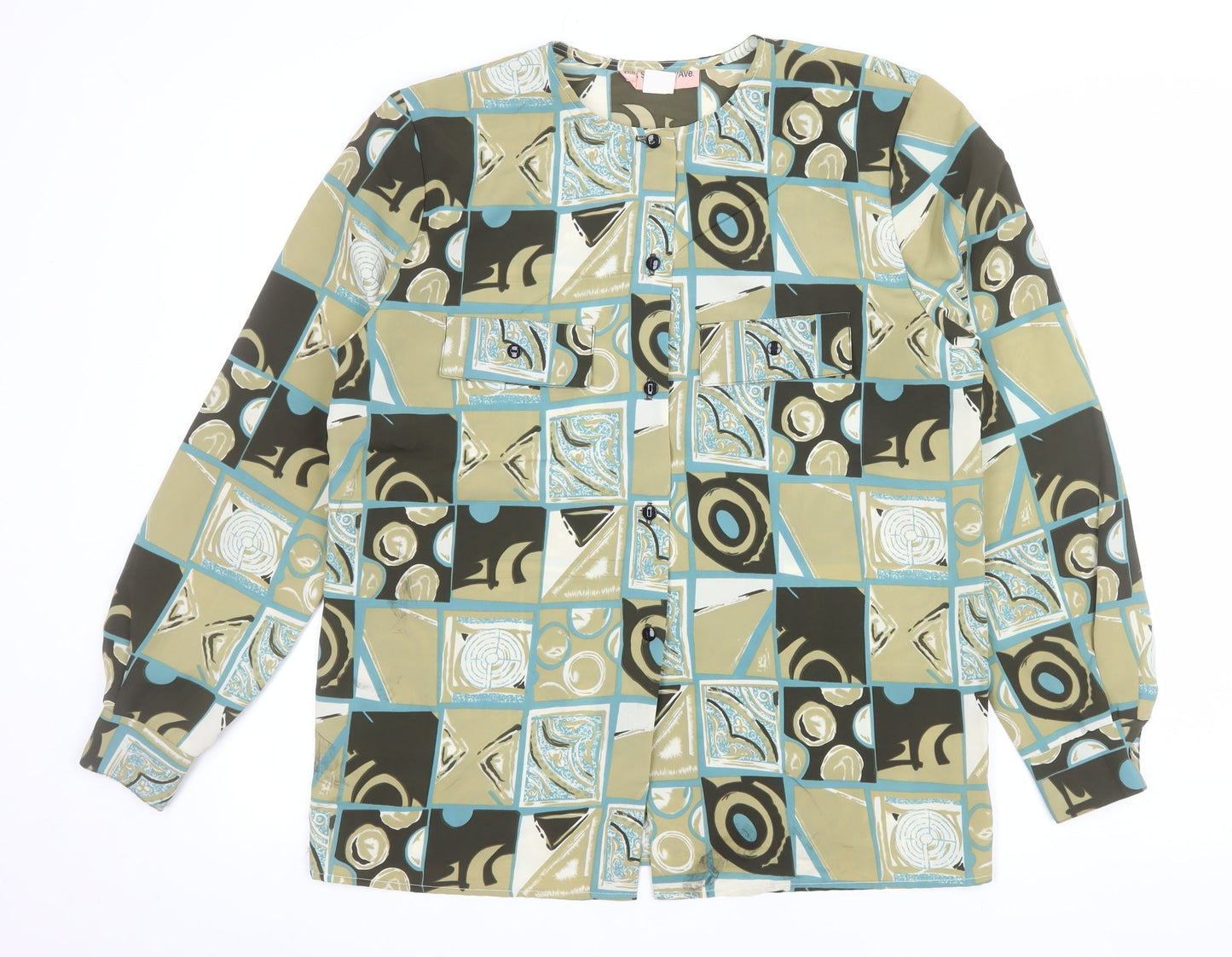 Silk Studio 5th Ave. Women's Multicoloured Geometric Silk Blouse Size M