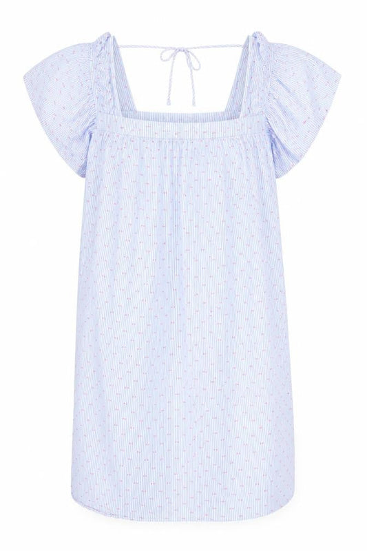 Marks & Spencer Women Blue Size 24 Smocked Cotton Dress