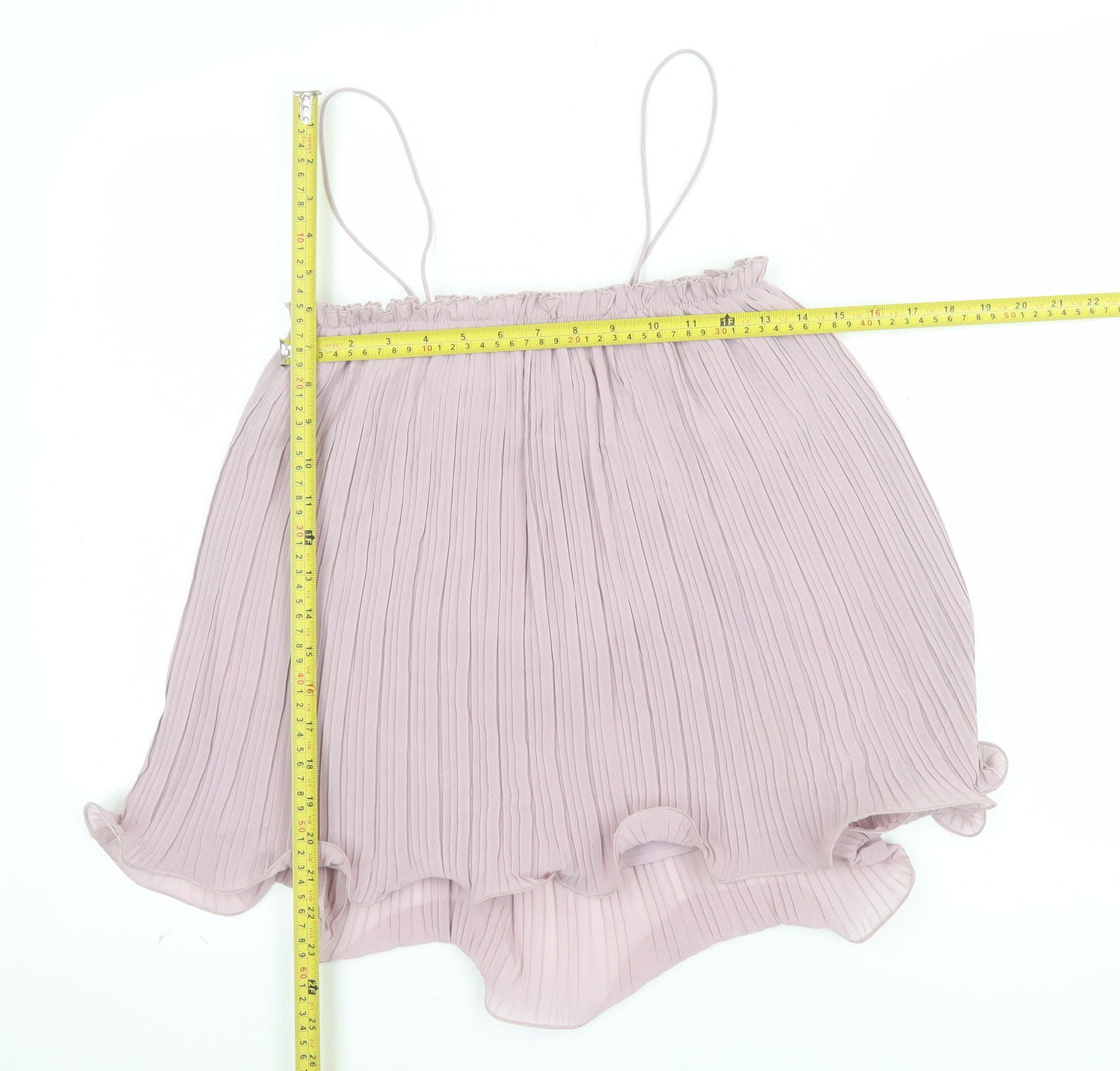 ASOS Women Pink Camisole Pleated Chiffon Tank Top Size 10