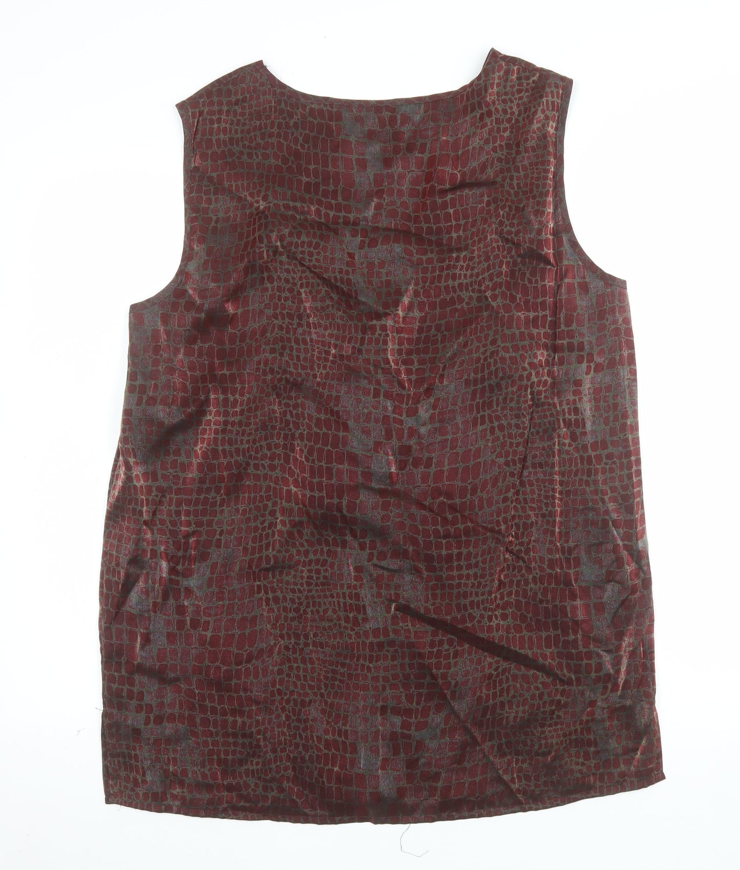 Divina of Switzerland Women's Brown Animal Print Sleeveless Tank Top Size 16