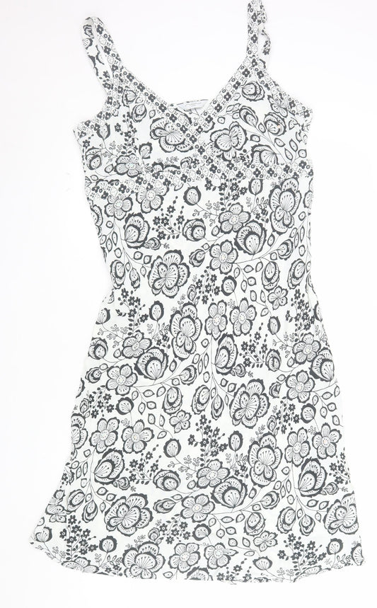 New Look Women’s White Floral V-Neck Slip Dress Size 18