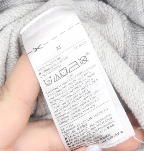 GAP Women Grey Logo Rainbow Pullover Sweatshirt M