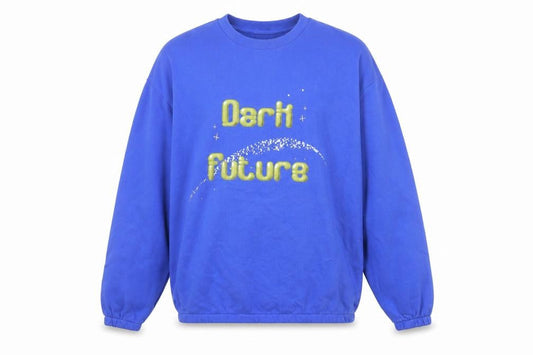 ASOS DESIGN Men's Blue Graphic 'Dark Future' Sweatshirt Size L