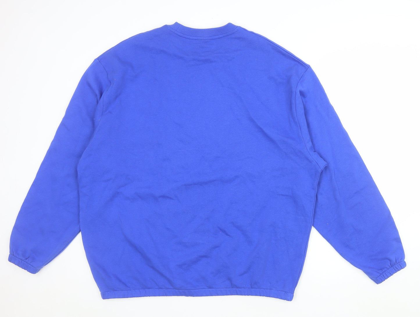 ASOS DESIGN Men's Blue Graphic 'Dark Future' Sweatshirt Size L