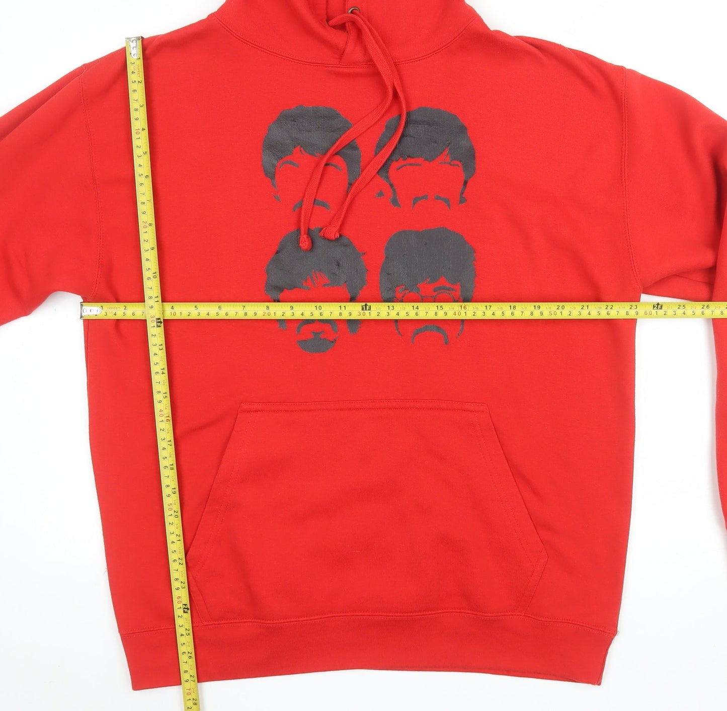 Club Classic Men's Red Pullover Hoodie Size L Graphic Print Cotton Blend