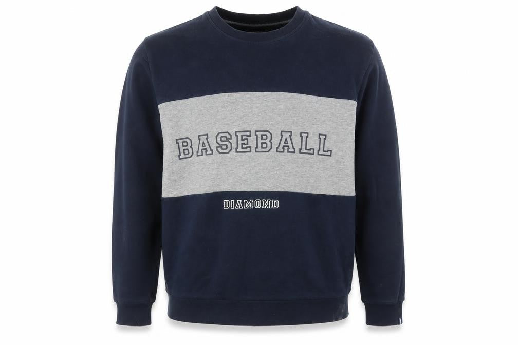 Springfield Men's Blue Cotton Baseball Graphic Pullover Sweatshirt M