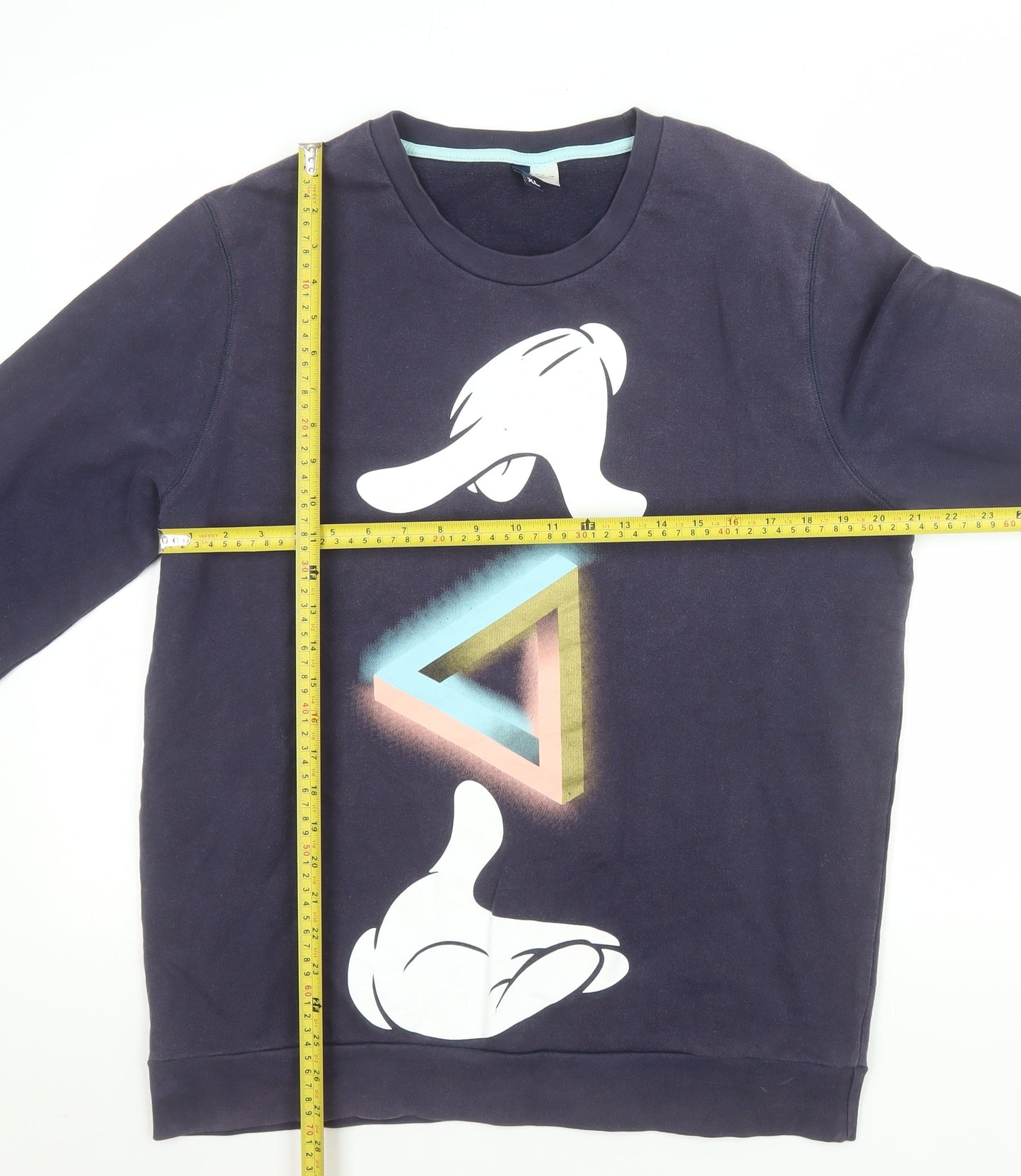 H&M Men Blue Disney Cartoon Graphic Print XL Pullover Sweatshirt