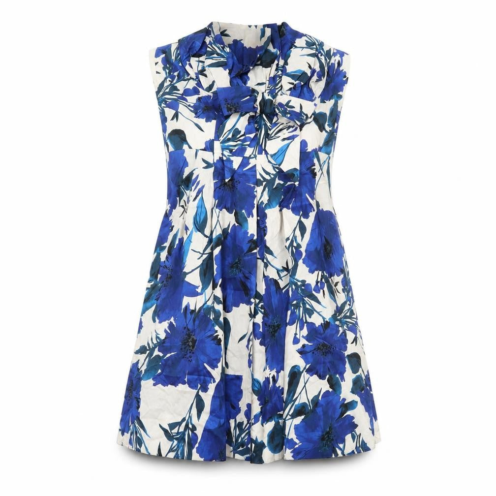 Dorothy Perkins Women Blue Floral Strapless A-Line Dress Size 12