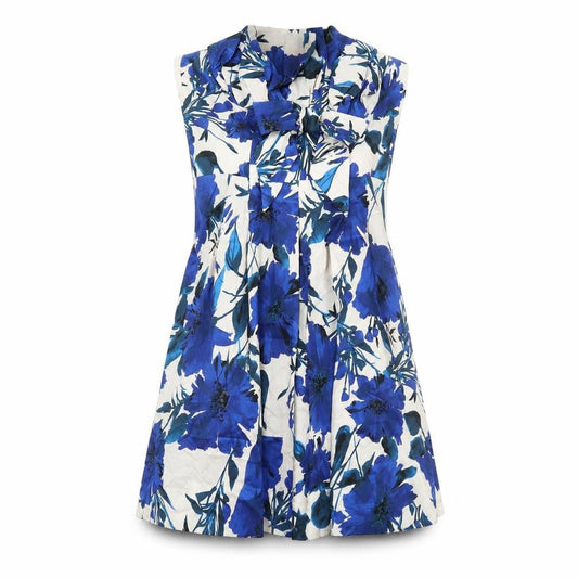 Dorothy Perkins Women Blue Floral Strapless A-Line Dress Size 12