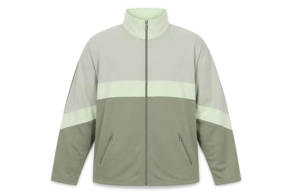 Front view of Fabrizio Men's Green Full Zip Sweatshirt S Lightweight