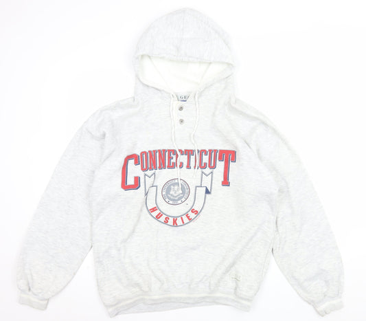 Gear For Sports Men’s Grey Henley Hoodie Medium University Graphic