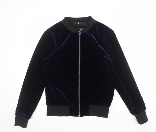 V by Very Women’s Blue Velvet Bomber Jacket UK 8