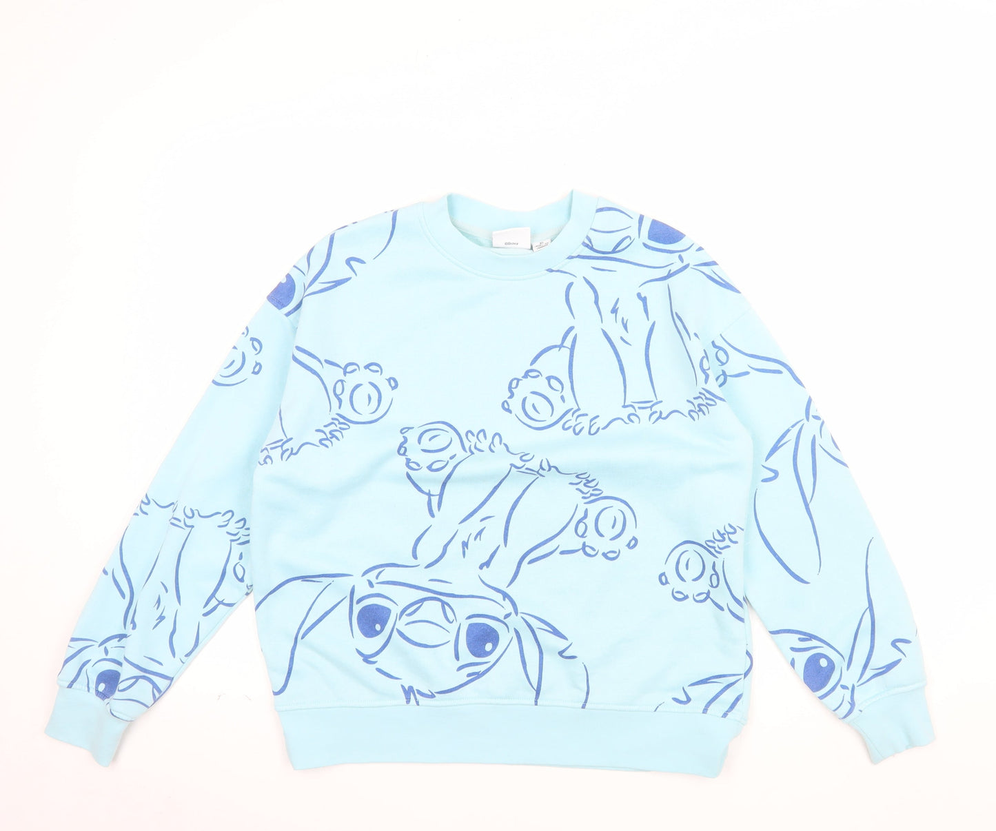 Disney Womens Blue Stitch Pullover Sweatshirt XS