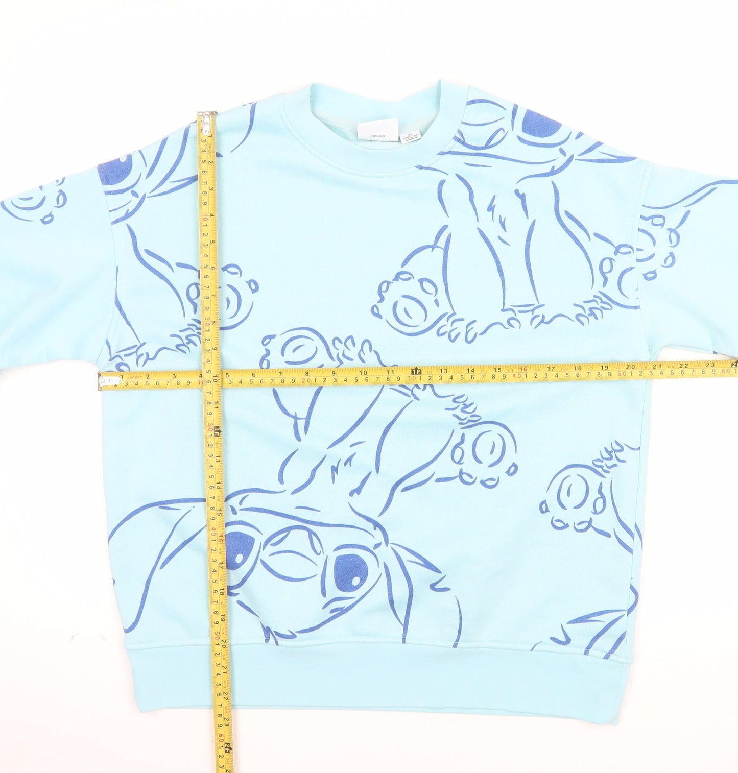 Disney Womens Blue Stitch Pullover Sweatshirt XS