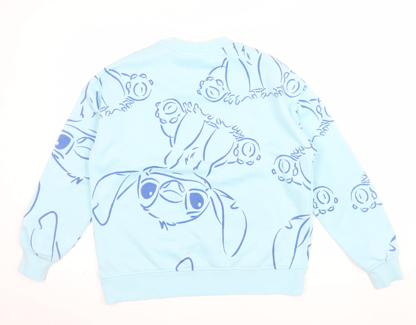 Disney Womens Blue Stitch Pullover Sweatshirt XS