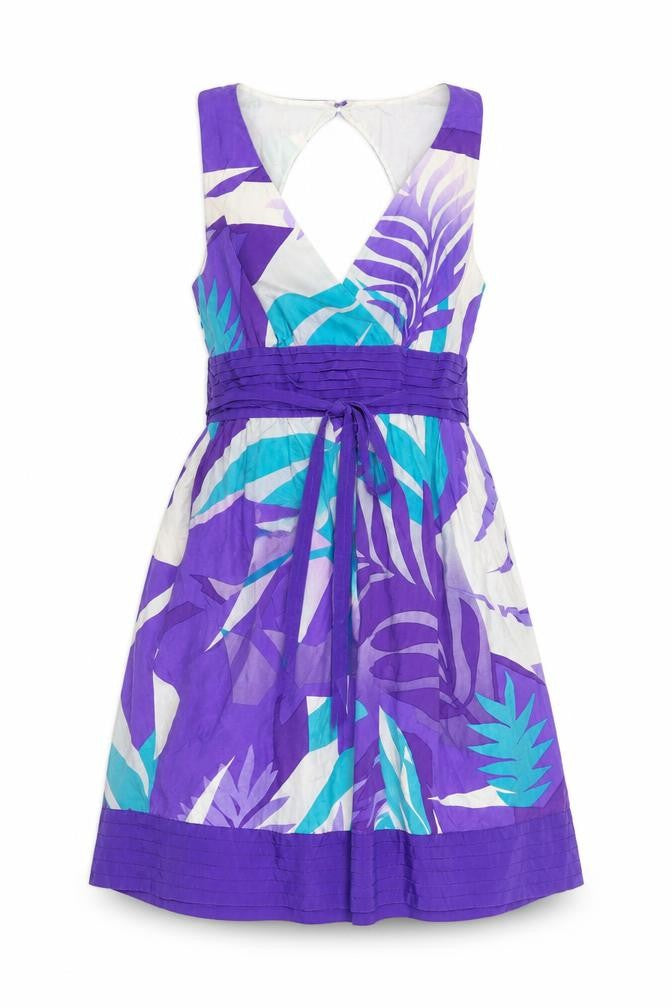 Warehouse Women's Multicoloured Silk Fit & Flare Dress Size 12