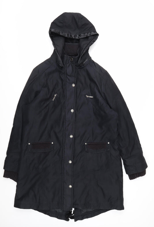 Marks and Spencer Per Una Womens Black L Hooded Parka Coat