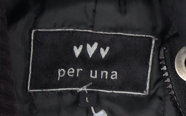 Marks and Spencer Per Una Womens Black L Hooded Parka Coat
