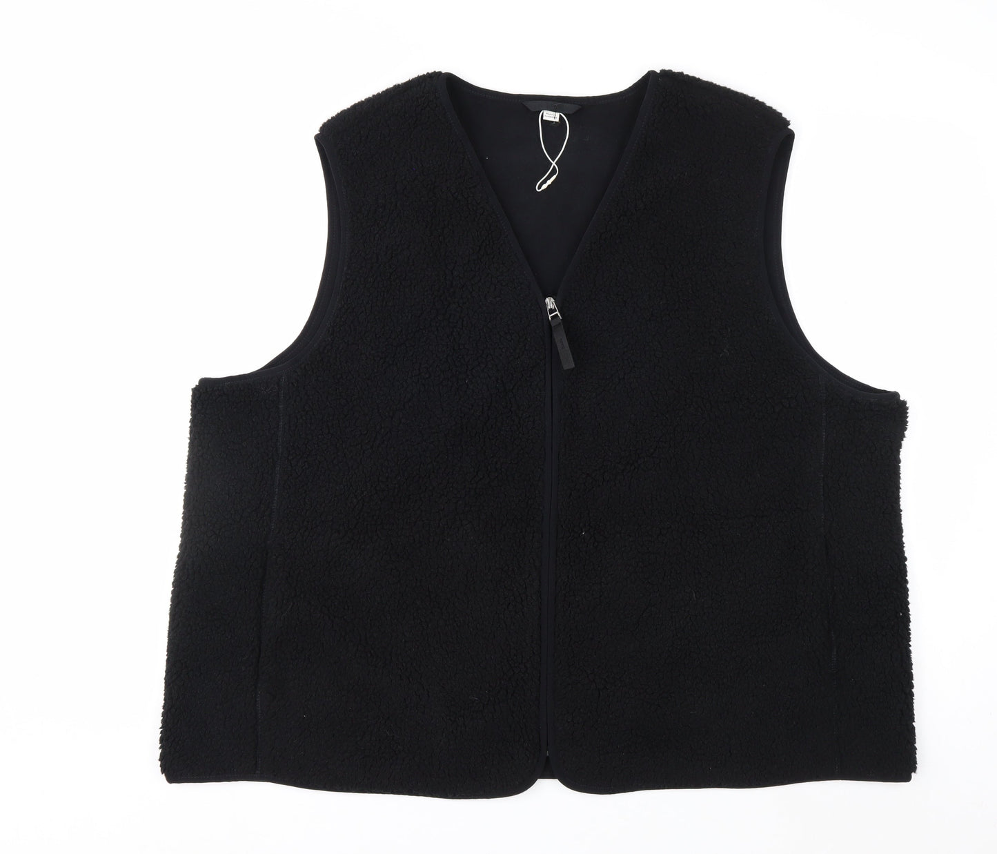 Marks and Spencer Women's Black Fleece Waistcoat Size 22 Zip Front