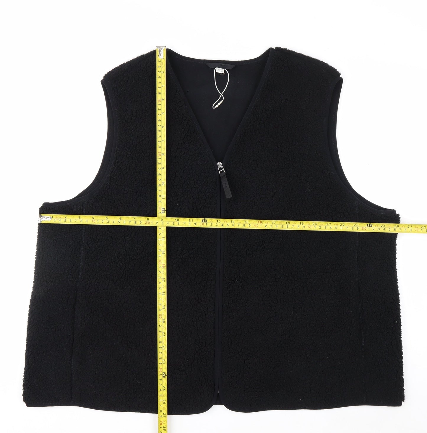 Marks and Spencer Women's Black Fleece Waistcoat Size 22 Zip Front