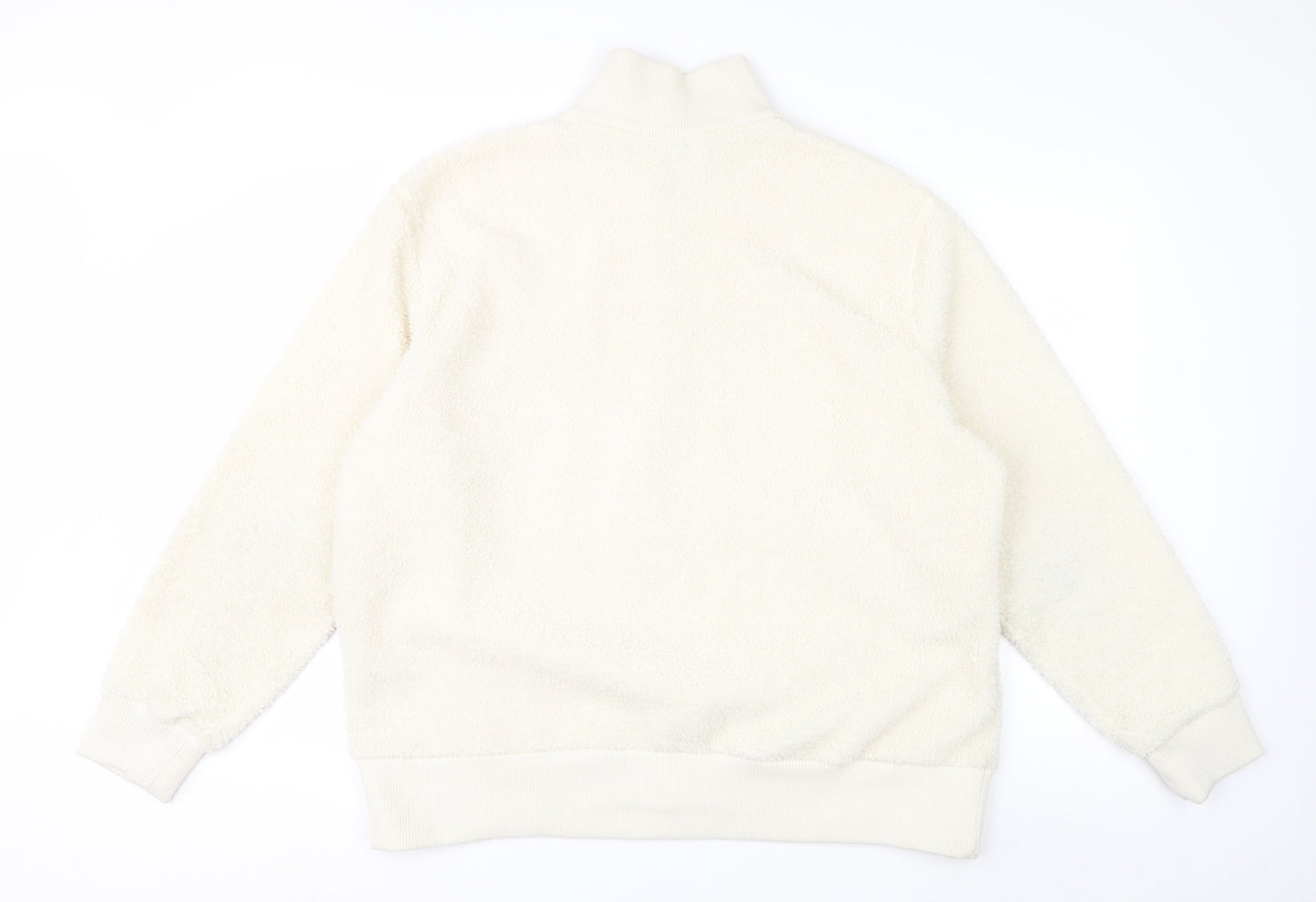 Next Women Ivory Fleece 1/4 Zip Sweatshirt XL Polyester