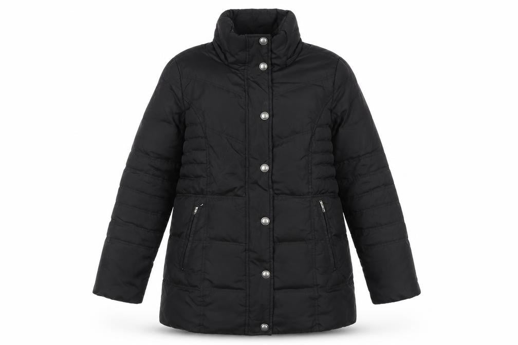 London Fog Womens Black Mid-Length Puffer Coat Jacket M