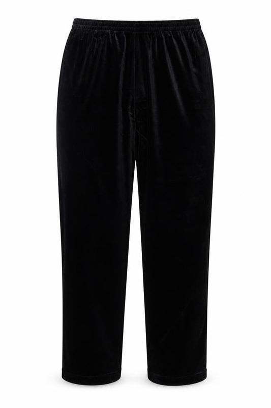 Notations Women's Black Petite Velvet Stretch Trousers L