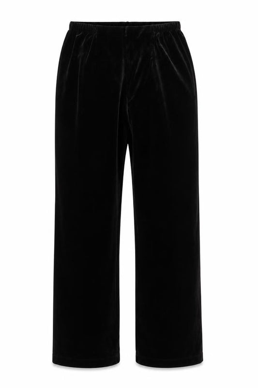 White Stag Women's Black Velvet Straight Leg Trousers Size M 8/10