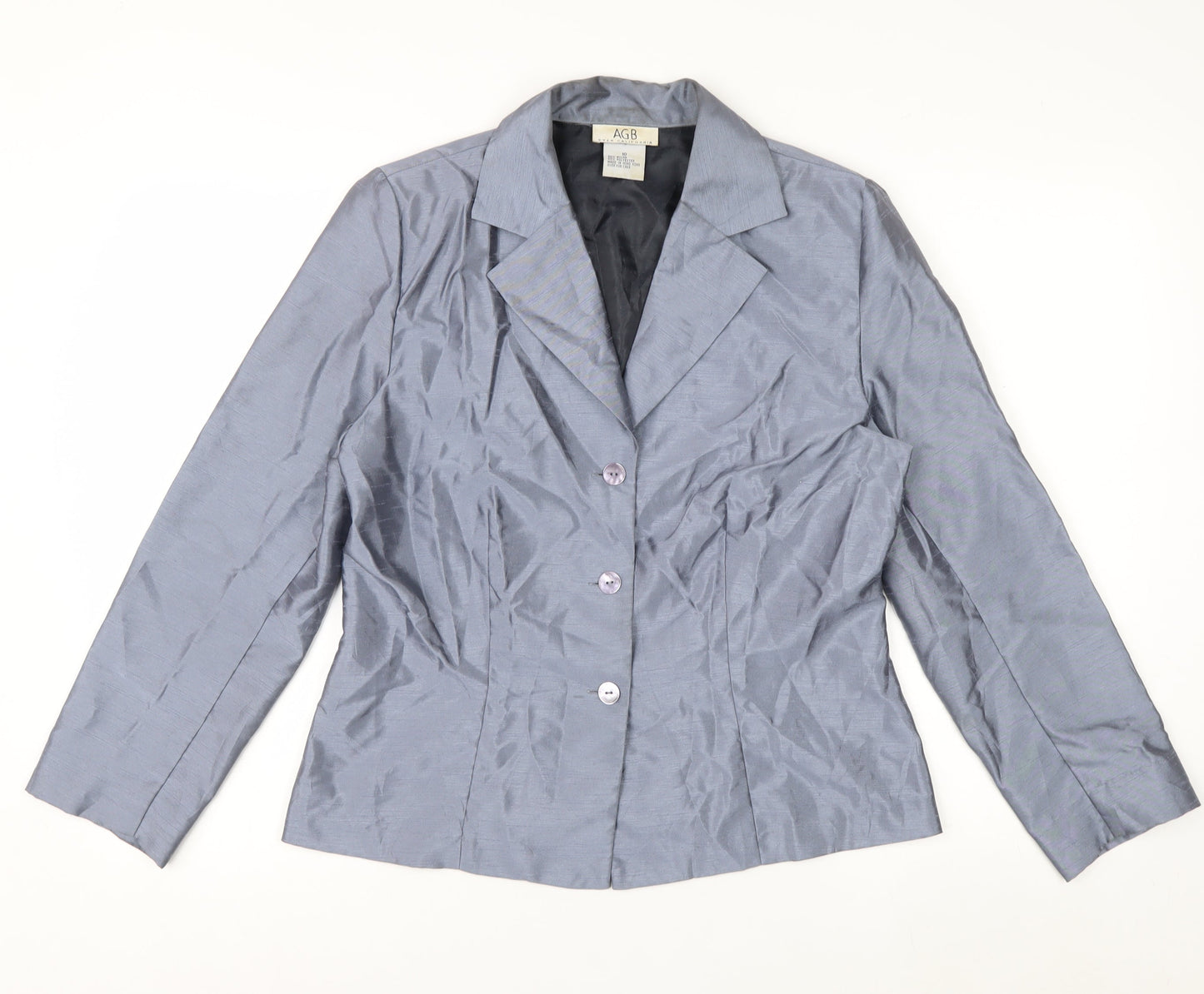 AGB Women’s Grey Classic Blazer Size 10 Buttoned Formal Jacket