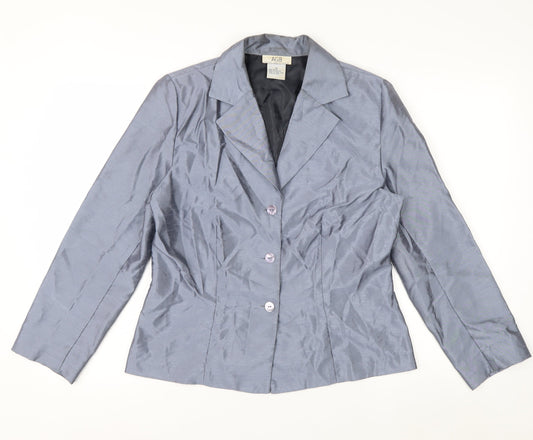 AGB Women’s Grey Classic Blazer Size 10 Buttoned Formal Jacket