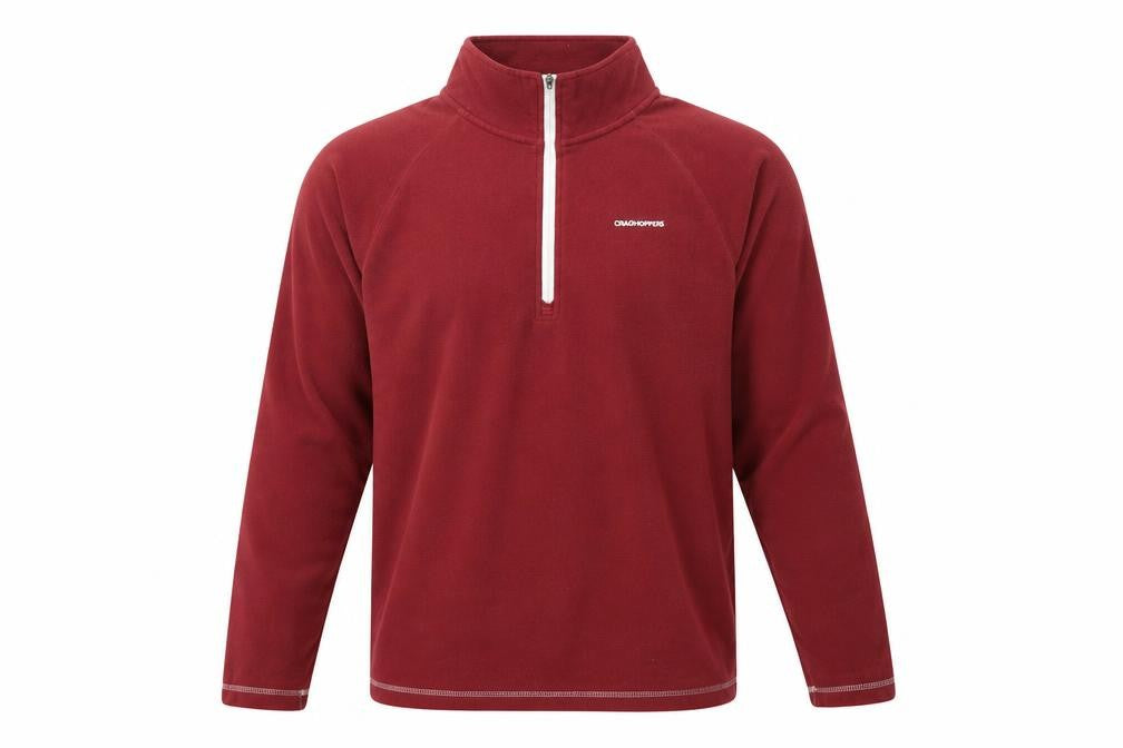 Craghoppers Mens Red 1/2 Zip Fleece Sweatshirt Size L Outdoor Pullover