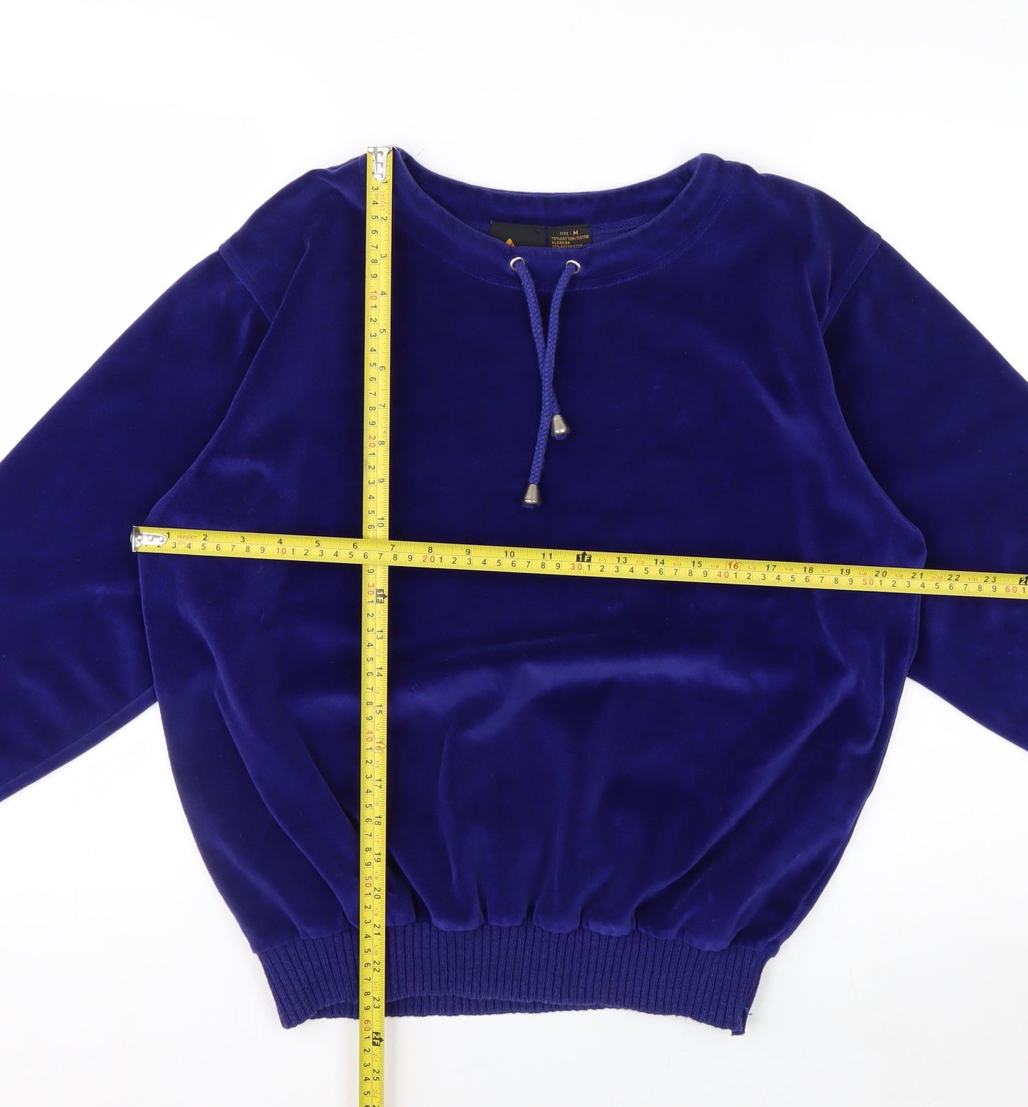 Lizsport Women's Purple Velour Pullover Sweatshirt Medium