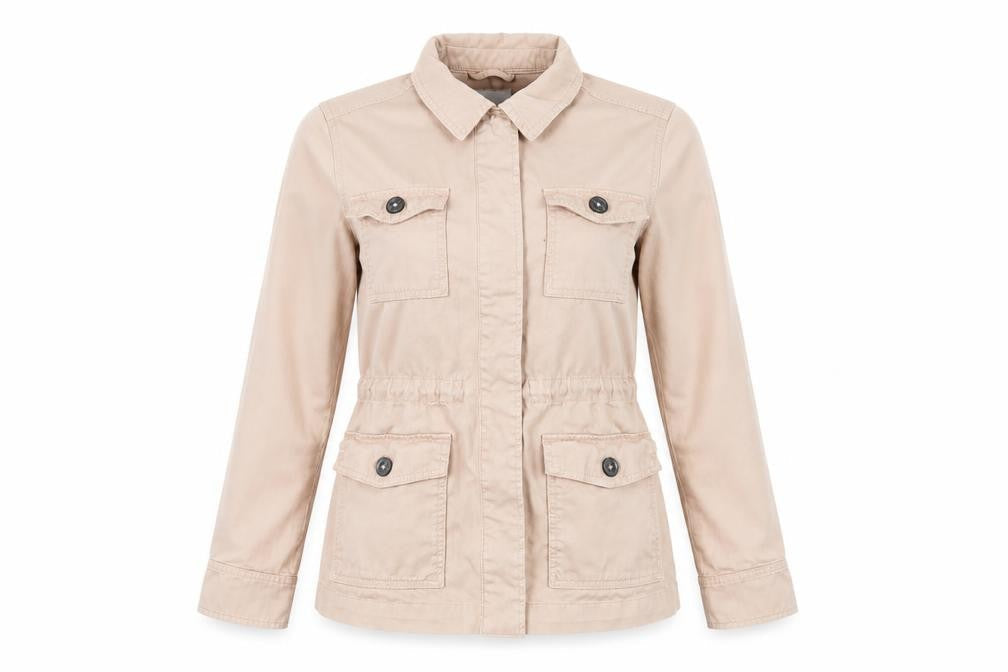 Principles Women’s Beige Petite Size 10 Cotton Military Jacket